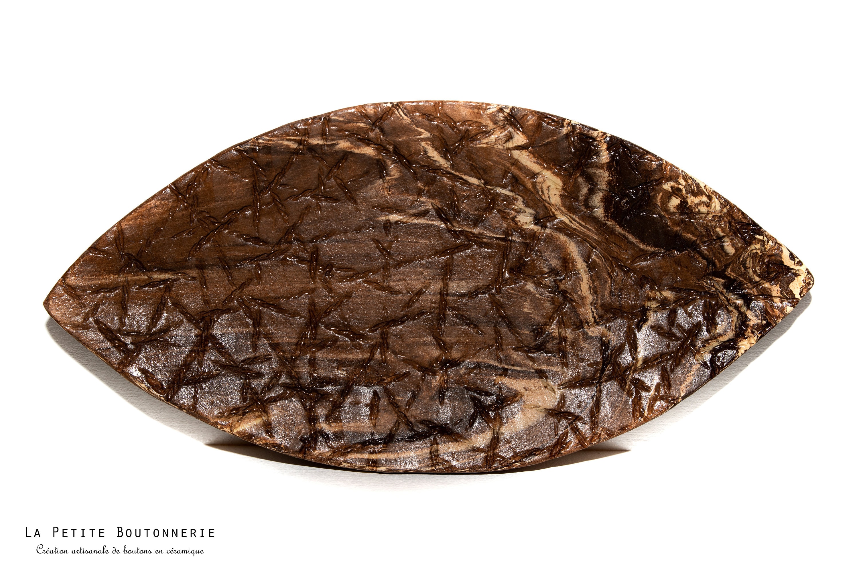 Plat Artisanal Vanille-Chocolat et Céramique | Terre Mêlée/Ceramic Dish