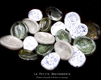 Worry stone en céramique / Galet anti stress - Travail artisanal