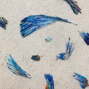 abstract embroidery, embroidered canvas art, interior design home decor, 3 inch canvas, thread painting, hand embroidery art, hand stitched