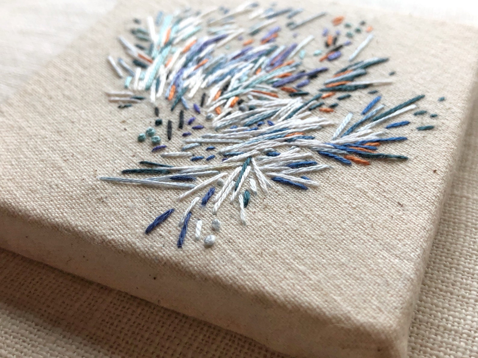 Abstract Embroidery, Embroidered Canvas Art, Interior Design Home Decor