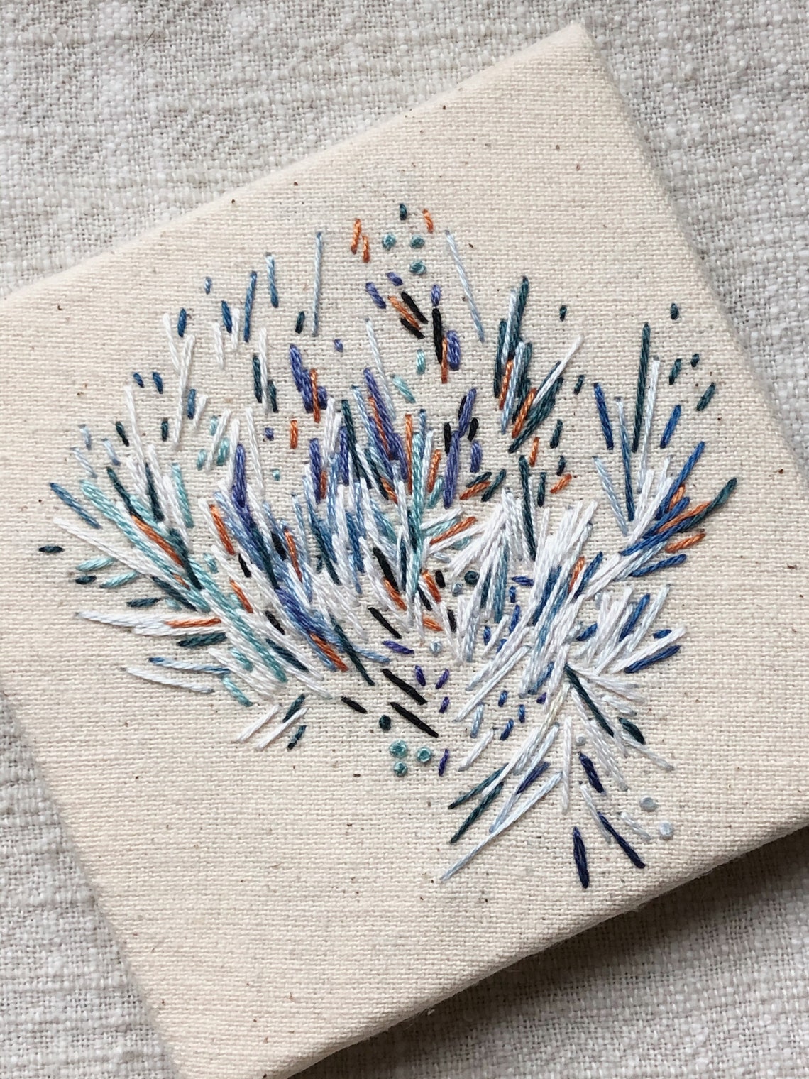 Abstract Embroidery, Embroidered Canvas Art, Interior Design Home Decor