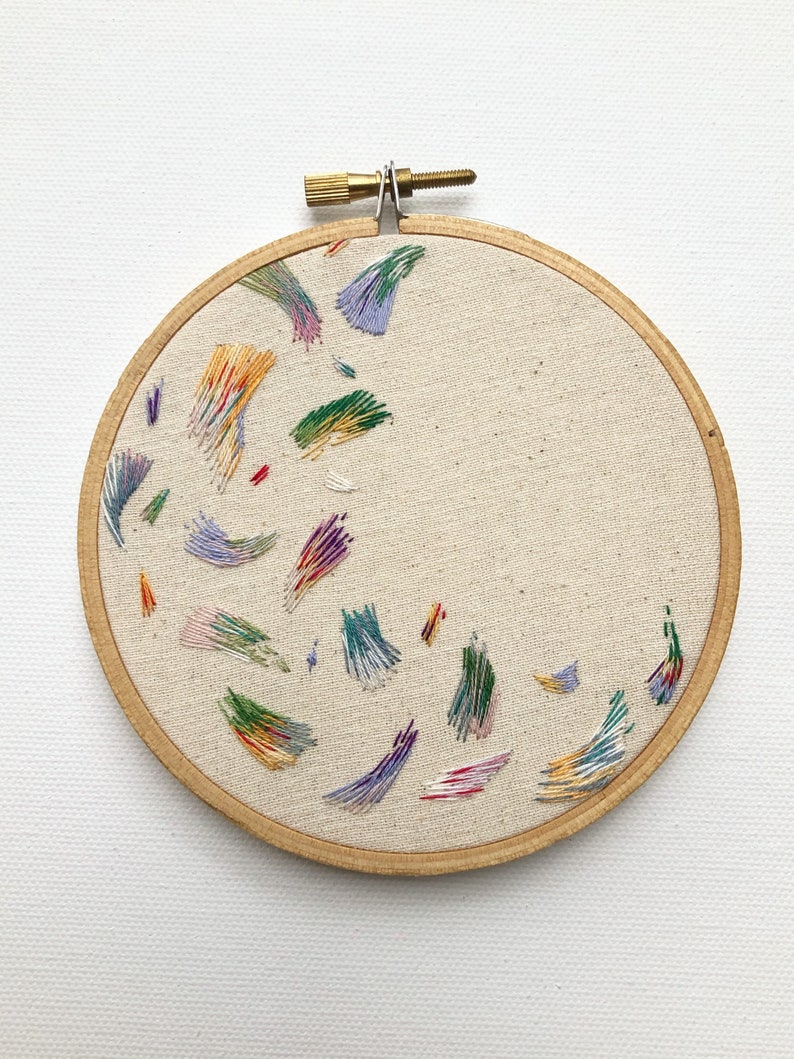 Abstract Embroidery, Embroidered Canvas Art, Interior Design Home Decor