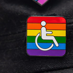 Disabled Pride Disability Handicapped International Symbol of Access Enamel Pin Badge  LGBTQ Gay Gift For Her/Him Subtle