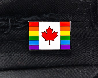 Canadian Pride Flag Enamel Pin, LGBTQ Rainbow Lapel