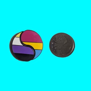 Customizable Pride 2-Pin Set UPDATED LGBT Gay Bi Lesbian Trans Ace Nonbinary ENBY Genderfluid Pan Pronoun Personalizable Rainbow Wedding image 3