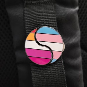 Customizable Pride 2-Pin Set UPDATED LGBT Gay Bi Lesbian Trans Ace Nonbinary ENBY Genderfluid Pan Pronoun Personalizable Rainbow Wedding image 8