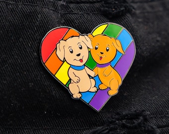 Puppies Pride Animal Enamel Pin Badge Collection Rainbow LGBTQ Gift For Him/Her Subtle