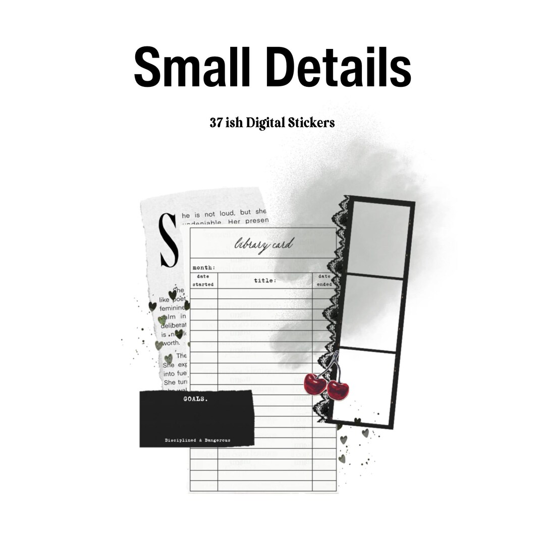 Small Details Digital Stickers Collection Goodnotes, Noteful, Pngs - Etsy