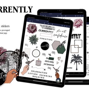Currently Collection | Goodnotes Precropped Stickers | Digital Planner Stickers | Individual PNGs