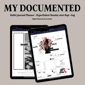 MIN DOKUMENTERAD | Digital Bullet Planner Journal | Digital Scrapbook Sticker-bok | PNG-filer | Goodnotes-fil | Måndagsstart