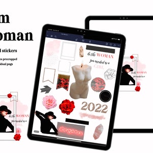 I am Woman | Goodnotes Precropped Stickers | Digital Planner Stickers | Individual PNGs