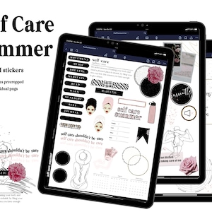 Self Care Summer | Goodnotes Precropped Stickers | Digital Planner Stickers | Individual PNGs