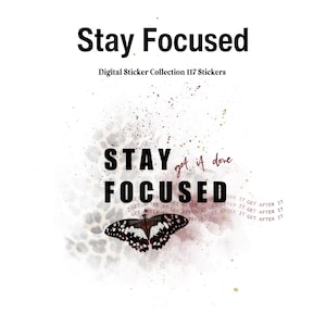 Focused Collection | Goals and Intentions Stickers | Goodnotes Precropped Stickers | Digital Planner Stickers | Individual PNGs