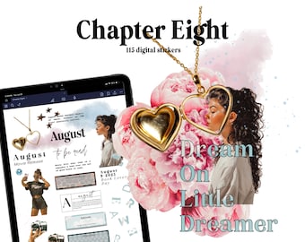Chapter Eight  |  August Journal Stickers | Goodnotes and Noteful Precropped Stickers | Digital Planner Stickers | Individual PNGs