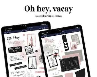Oh Hey, Vacay | Goodnotes Precropped Stickers | Digital Planner Stickers | Individual PNGs