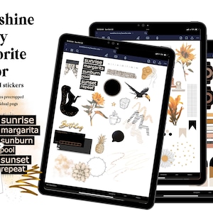 Sunshine is My Favorite Color | Goodnotes Precropped Stickers | Digital Planner Stickers | Individual PNGs