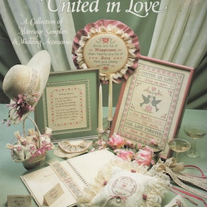 Leisure Arts United in Love Wedding Samples Cross Stitch Ulotka 304 autorstwa Mary Scott OOP