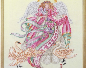 Patrón de punto de cruz "Ángel del Romance" de Barbara Baatz - American School of Needlework