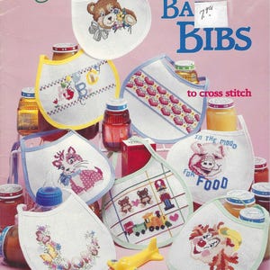 American School of Needlework ASN Bitty Baby Bibs Cross Stitch Book 3550 by Sam Hawkins