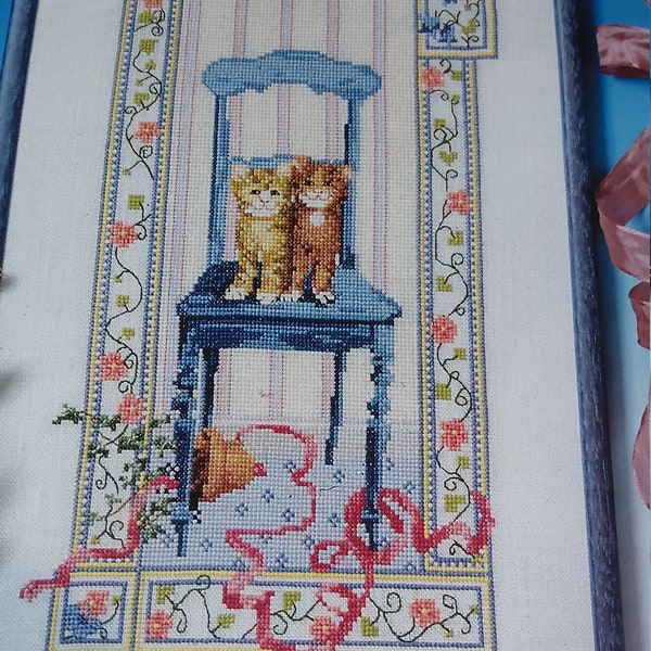 Permin of Copenhagen Cats - Friends Two Playful Kittens Cross Stitch Pattern 157001 OOP New