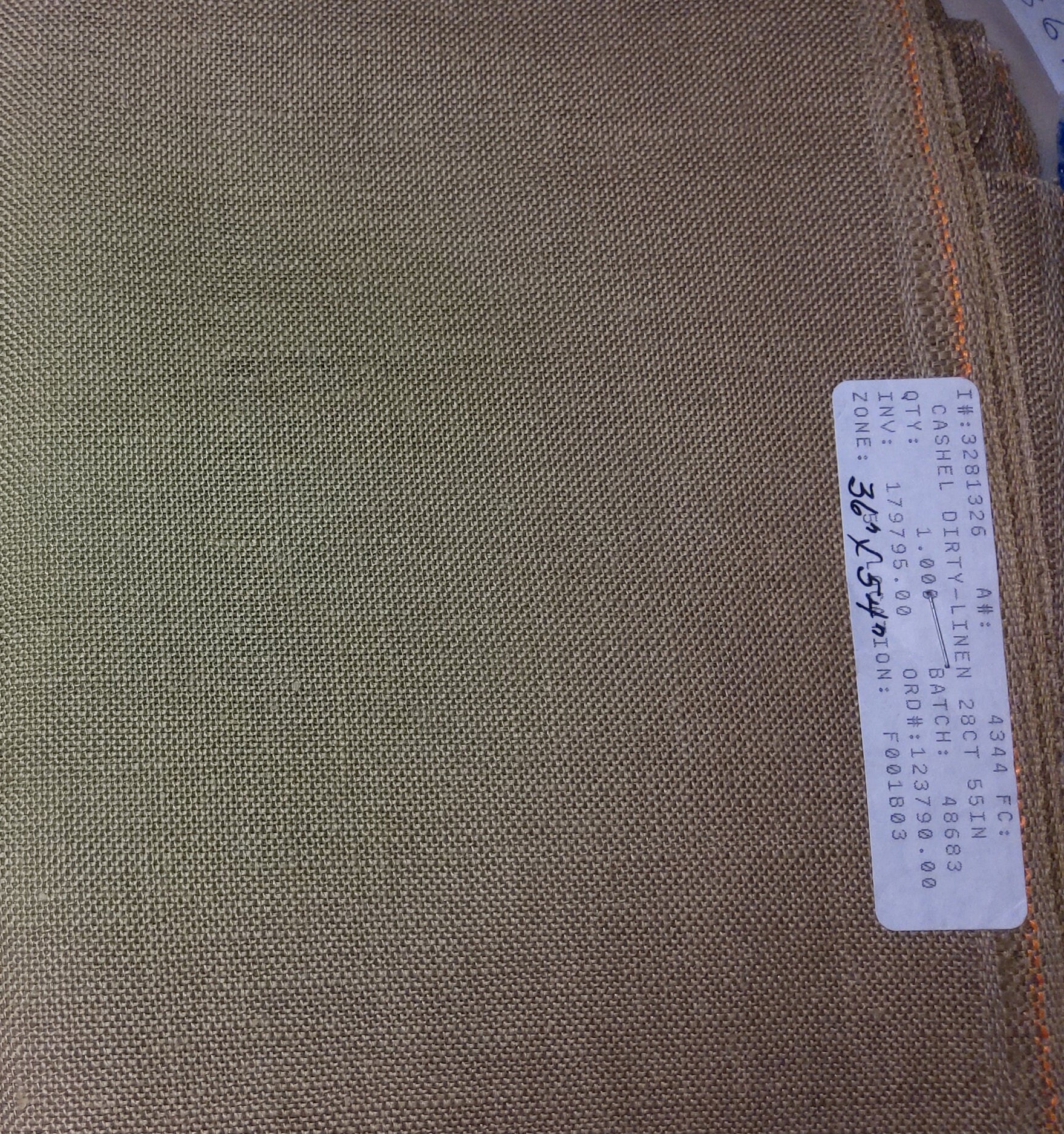 Zweigart 28 Count Dirty Linen Cashel Fabric 18x27