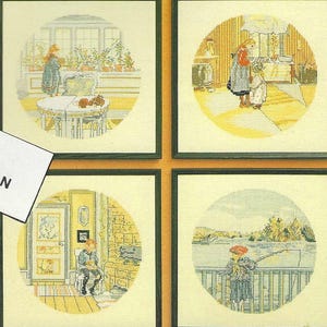 Permin of Copenhagen  Royal Crown Serie of Youg Children Passing Time by Cadl Larson Cross Stitch Pattern OOP New