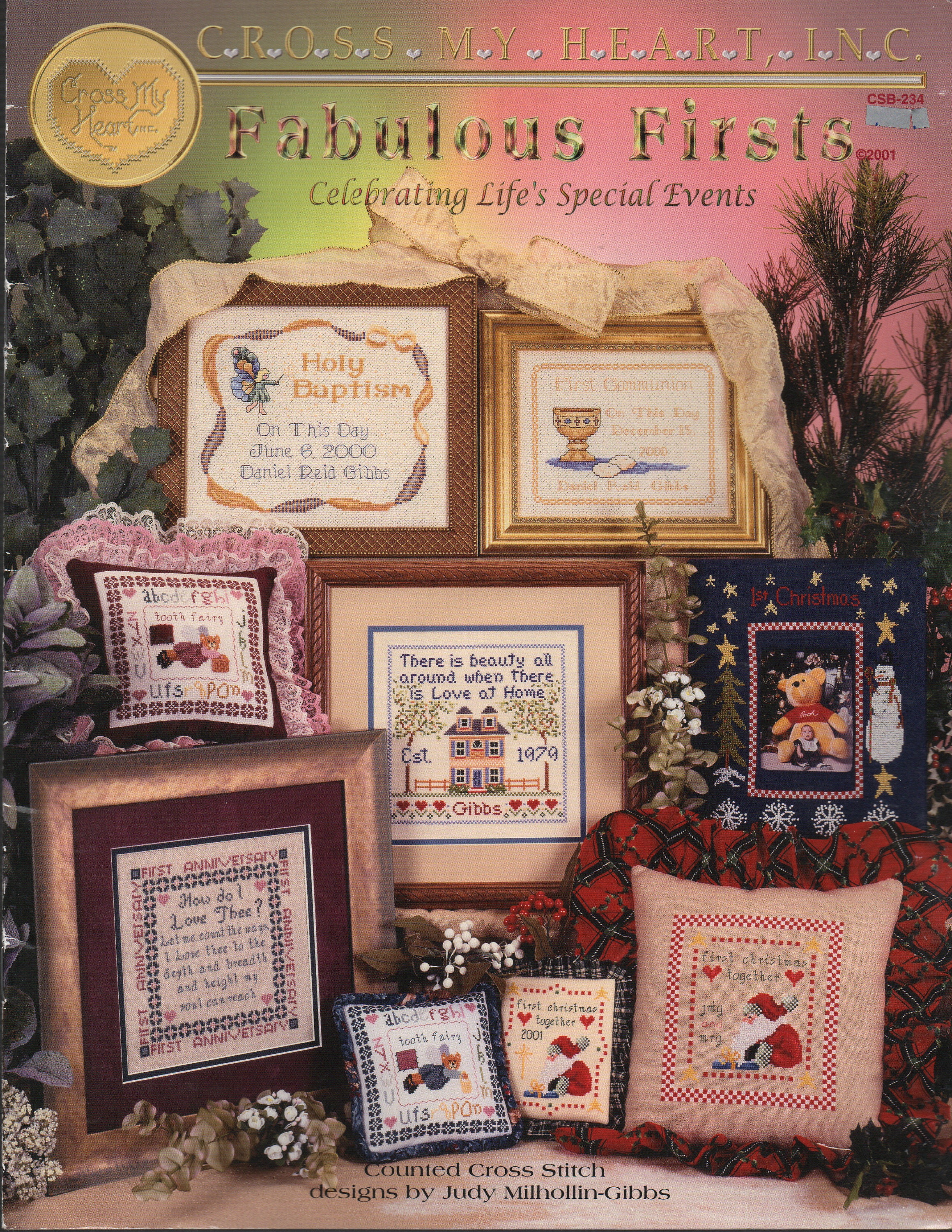 Fabulous Firsts Cross My Heart Cross Stitch Pattern Book - Stitchery X-Press