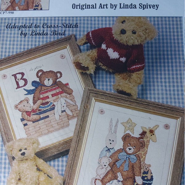 The Design Connection Country Nursery Bears Art by Linda Spivey Cross Stitch Pattern OOP New