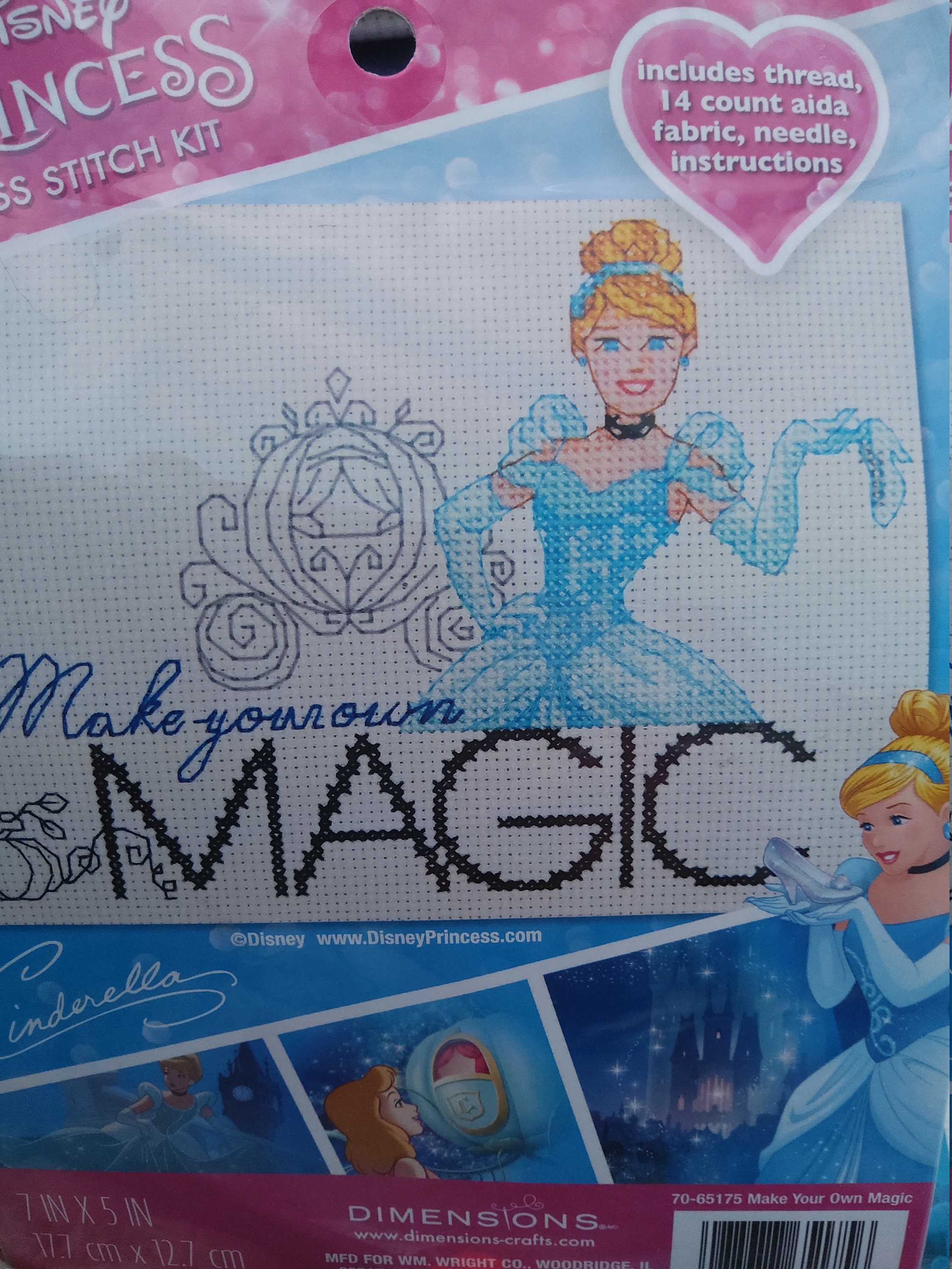 Make A Splash (14 Count) Disney Princess Counted Cross Stitch Kit 7x5 - Dimensions
