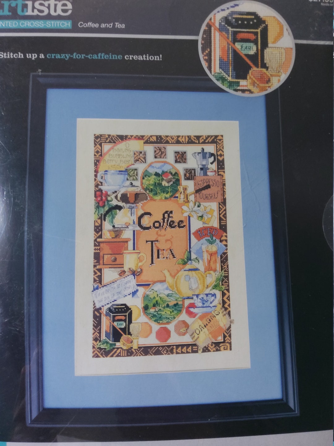 Artiste Coffee and Tea Sampler Cross Stitch Kit Etsy