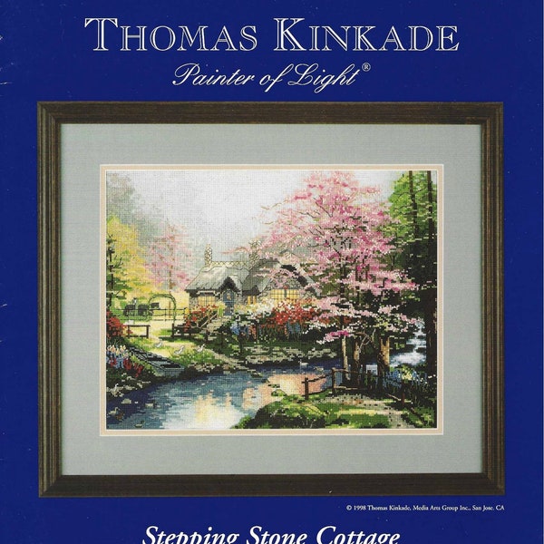 Thomas Kinkade Stepping Stone Cottage Cross Stitch OOP