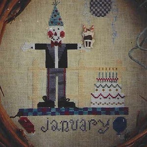 Fanci That vogelverschrikker van de maand januari nr. 108 kruissteekpatroon OOP