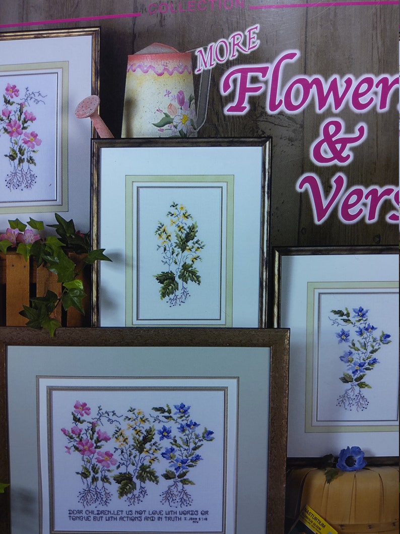 Stoney Creek More Flowers Verse Book 340 Cross Stitch Pattern Fiber Arts Art Collectibles Biso No