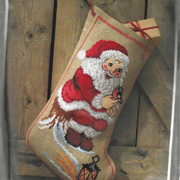 Permin Scandinavian Art Needlework Elf Looks Like Santa To Me! Stocking Cross Stitch Kit