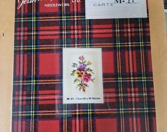 Jean McIntosh Needworks Pansies Floral Chart M-17 Cross Stitch Pattern OOP VHTF