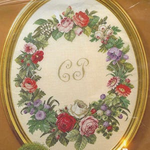 Permin de Copenhagen Flores Antigas Mestre de Rosas Padrão de Ponto Cruz 154315
