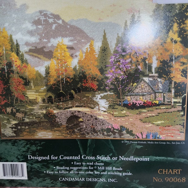 Thomas Kinkade The Valley Of Peace Cross Stitch by Thomas Kinkade OOP