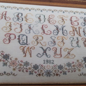 Antique Alphabet Sampler Cross Stitch Pattern by Pat Rogers OOP