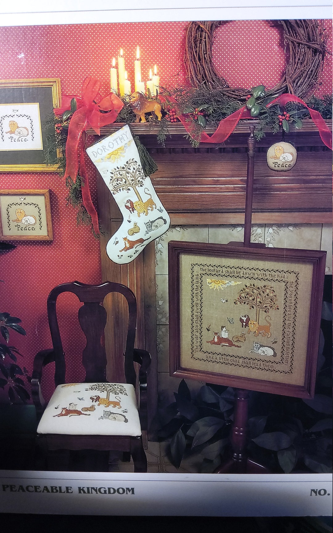 Kingsland the Peaceable Kingdom Sampler and Christmas Stocking Cross