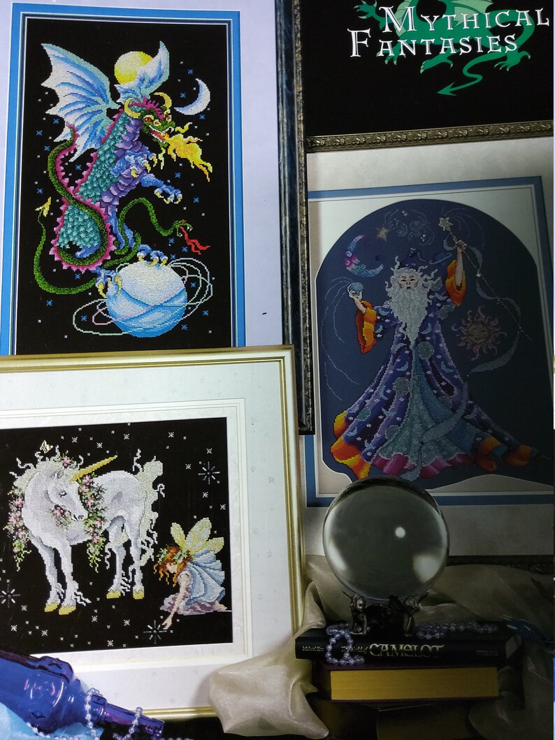 Wizards /& Faries Cross Stitch Book 292 Stoney Creek Mythical Fantasies Dragons