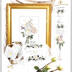 The Lilac Studio Flowers For The Bride Ulotka na piątą rocznicę nr 69 autorstwa Cindy Rice Cross Stitch HTF OOP