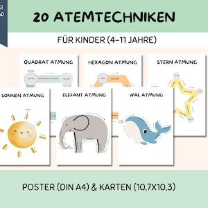 20 Breathing Exercises Poster Set Finger Tracing Mindful Breathing Breath Meditation Mindfulness Stress Relief Calming Emotion Regulation