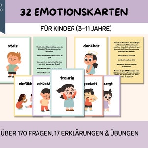 32 Emotionskarten für Kinder, Gefühle verstehen, Emotionsregulierung, Emotionale Intelligenz stärken, Emotionale Kompetenz