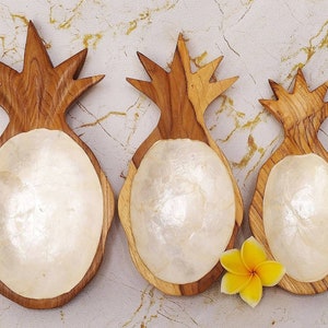 Shell Inlay Wooden Bowl Set of 3, Sea Shell Serving Platter Set, Wooden Serving Bowl/ Tray, Capiz Shell Bowl Set, Sea Shell Bowl Set of 3