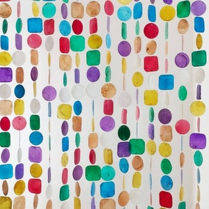 Rainbow Capiz Shell Doorway Curtain, Colorful Beaded Curtain Doorway, Sea Shell Garland, Capiz Shells Wind Chime