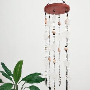 Capiz Shell Mobile, Capiz Shell Wind Chime, Boho Shell Windchime, Patio and Porches Boho Decoration, Yoga Chimes, Garden Wind Chime