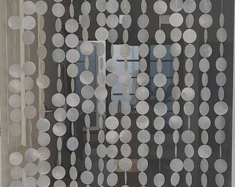 ROUND Customized Boho Capiz Shells Doorway Curtain, Beaded Shells Curtain Doorway, Window Valance, Sea Shell Garland, Capiz Wall Curtain