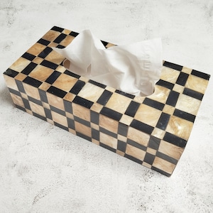 Gold/Black Rectangular Tissue Box Cover, Hotel Tissue Box, Luxurious Tissue Box Cover, Rectangle Tissue Box Holder, Napkin Holder (TS07)