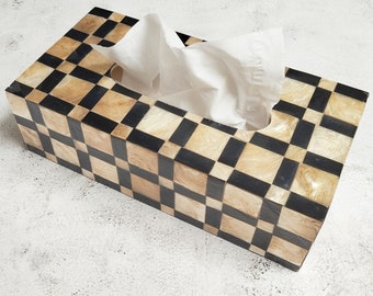 Gold/Black Rectangular Tissue Box Cover, Hotel Tissue Box, Luxurious Tissue Box Cover, Rectangle Tissue Box Holder, Napkin Holder