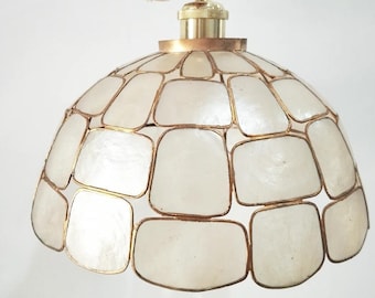 Capiz Shell Hanging Pendant Light, Living Room and Dining Table Pendant Lamp, Decorative Lamp, Hanging Seashell Chandelier